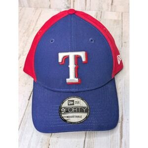 Texas Rangers Hat New Era 9Forty Blue Red Adjustable Cap Snapback MLB